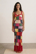 Multicolour Knit Maxi Dress