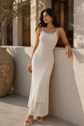 White Open-Knit Maxi